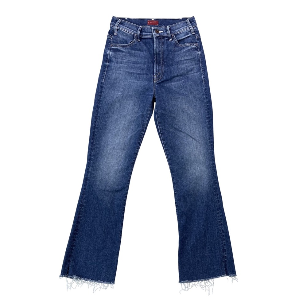 Mother Womens 25 The Hustler Ankle Fray Jeans Night Clubbing Blue Denim USA